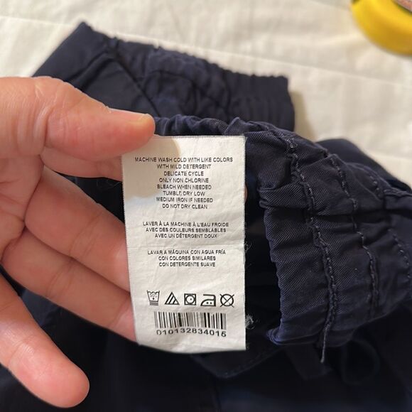 A PEA IN THE POD S Navy Crop Cuffed Lightweight Lyocell Cargo Pants - Picture 13 of 13